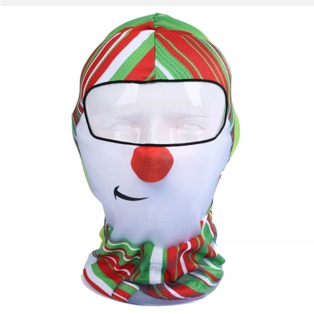 Christmas Mask Balaclava Hood Thin Neck Gaiter Cartoon Printing Full Face Mask